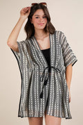Striped Pancho Boho Cardigan image 0