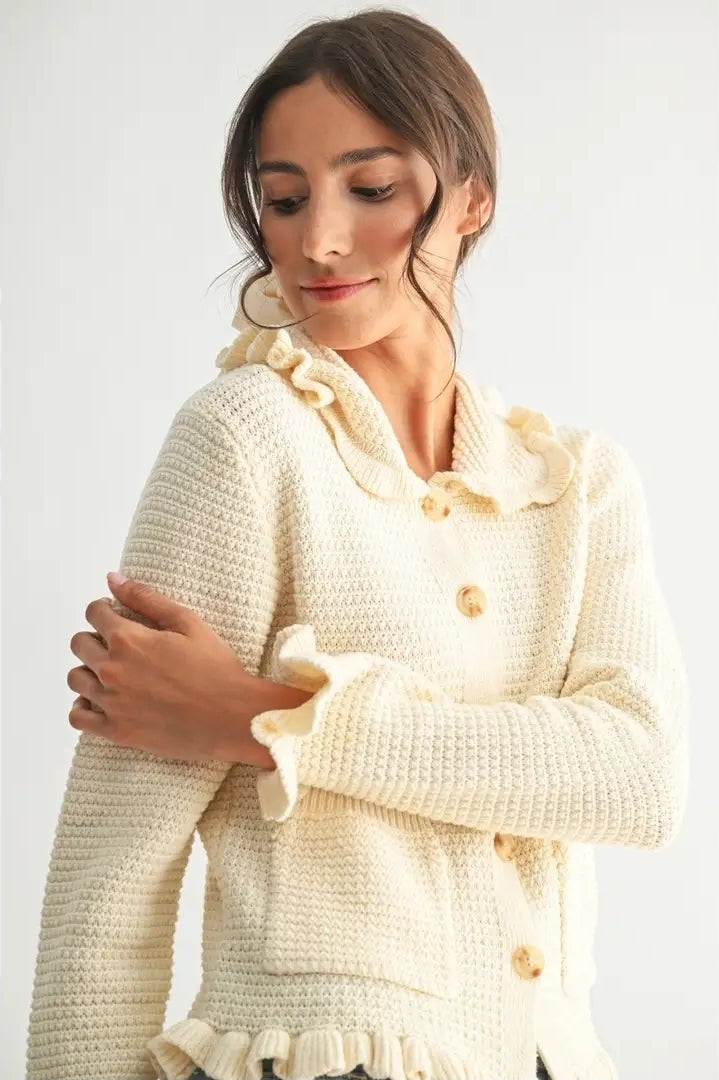 Ruffled Knit Cardigan image 1