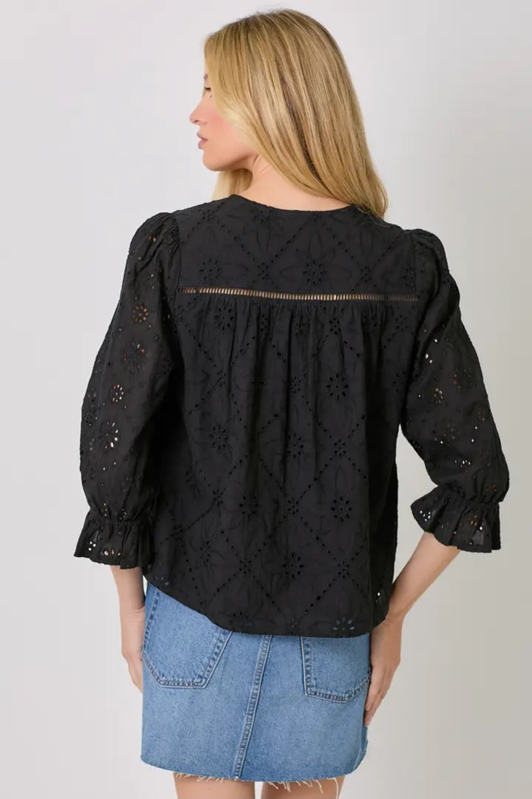 Eyelet Puff Sleeve Top image 5