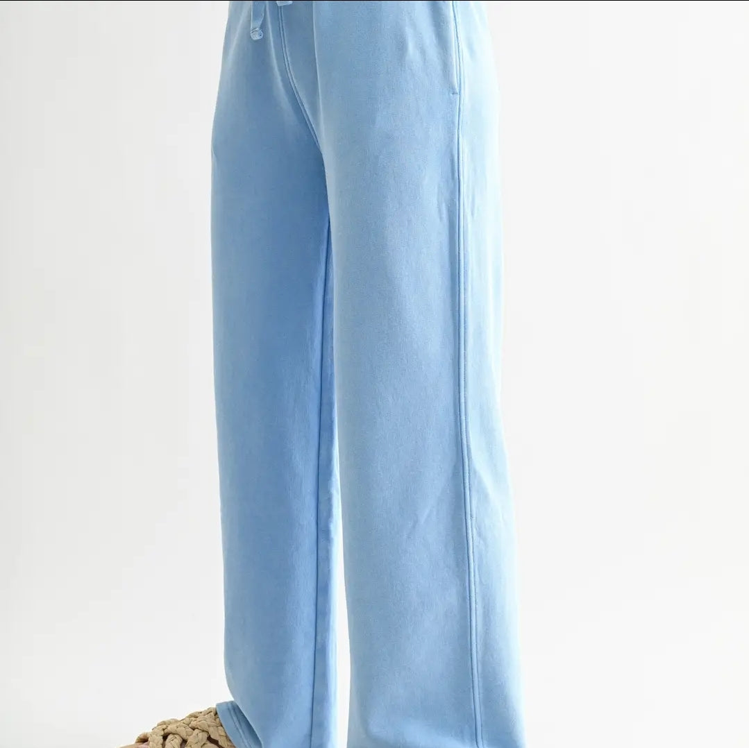 Mineral Wash Luxe Wide-Leg Sweatpants image 1