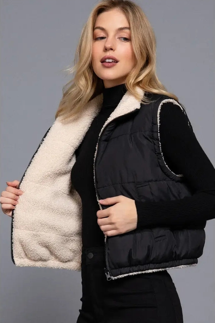 Reversible Fur Padding Vest image 0
