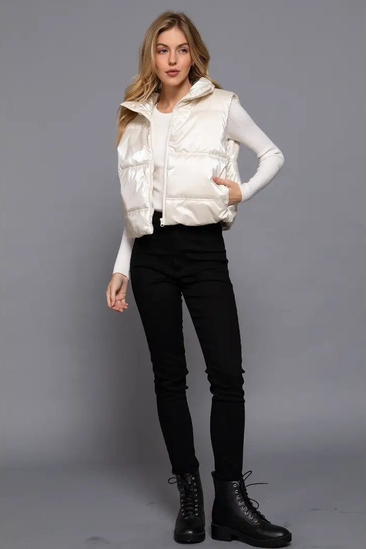 High Neck Zip Up Vest image 3