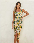Vintage Lemonade Tulip Hem Midi Wrap Dress image 0
