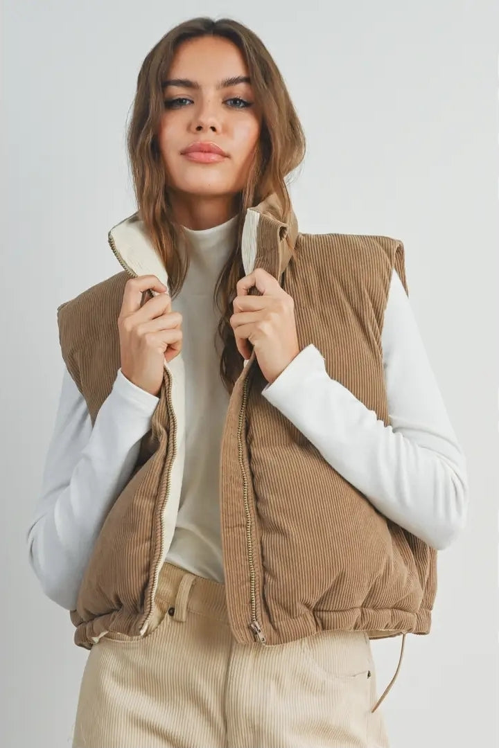 Corduroy Puffer Vest image 1