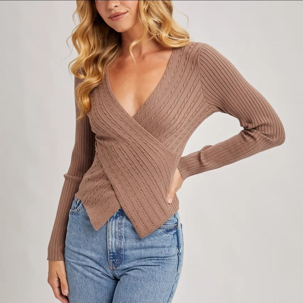 Wrap Knit Sweater Top image 0
