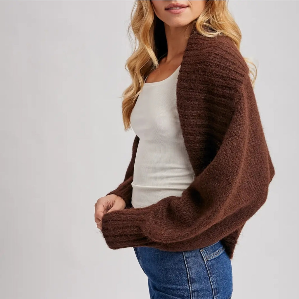Cropped Chuncky Knit Sweater Shrug image 2