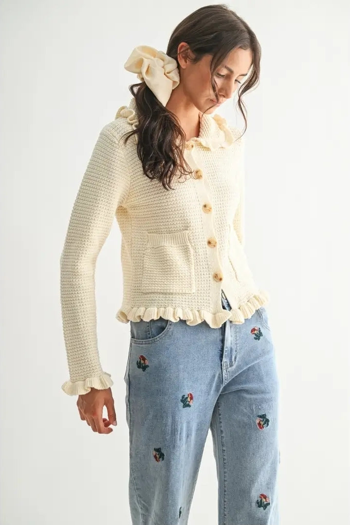 Ruffled Knit Cardigan image 0