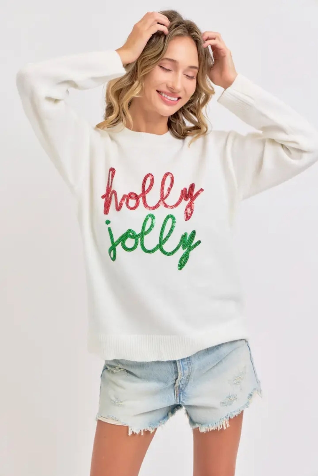 Holiday Christmas Sweater Holly Jolly image 2