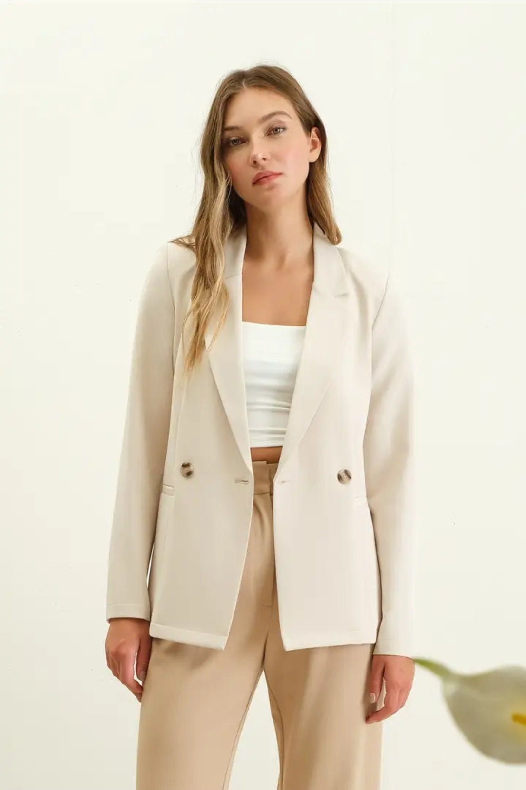 Solid Double Breasted Jacket image 1