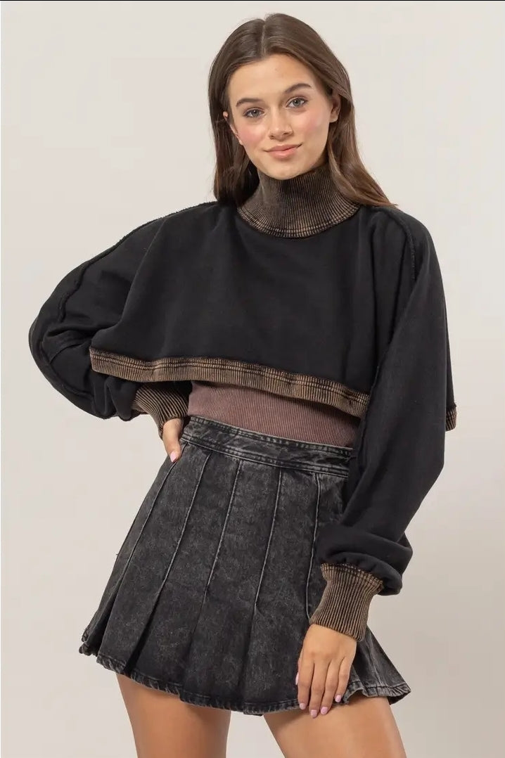 Cropped Turtleneck Sweater image 0