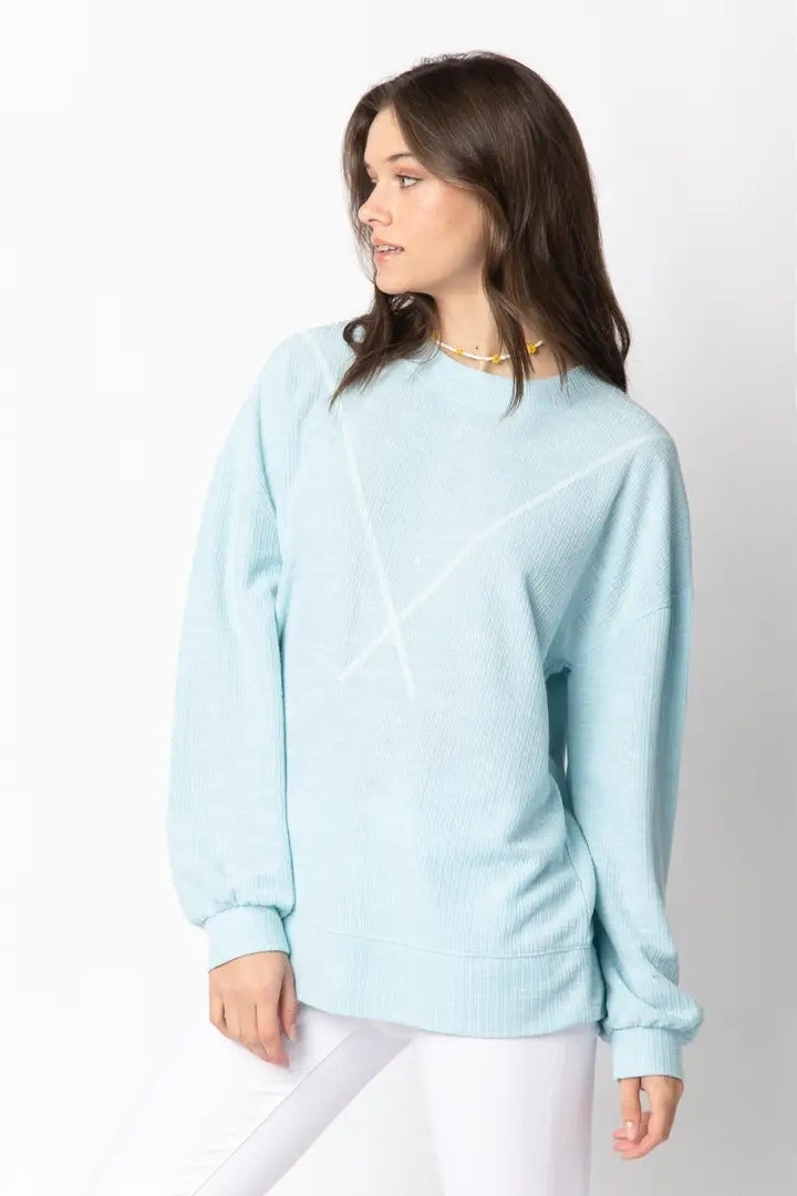 Ribbed Knit V Stitch Top image 7