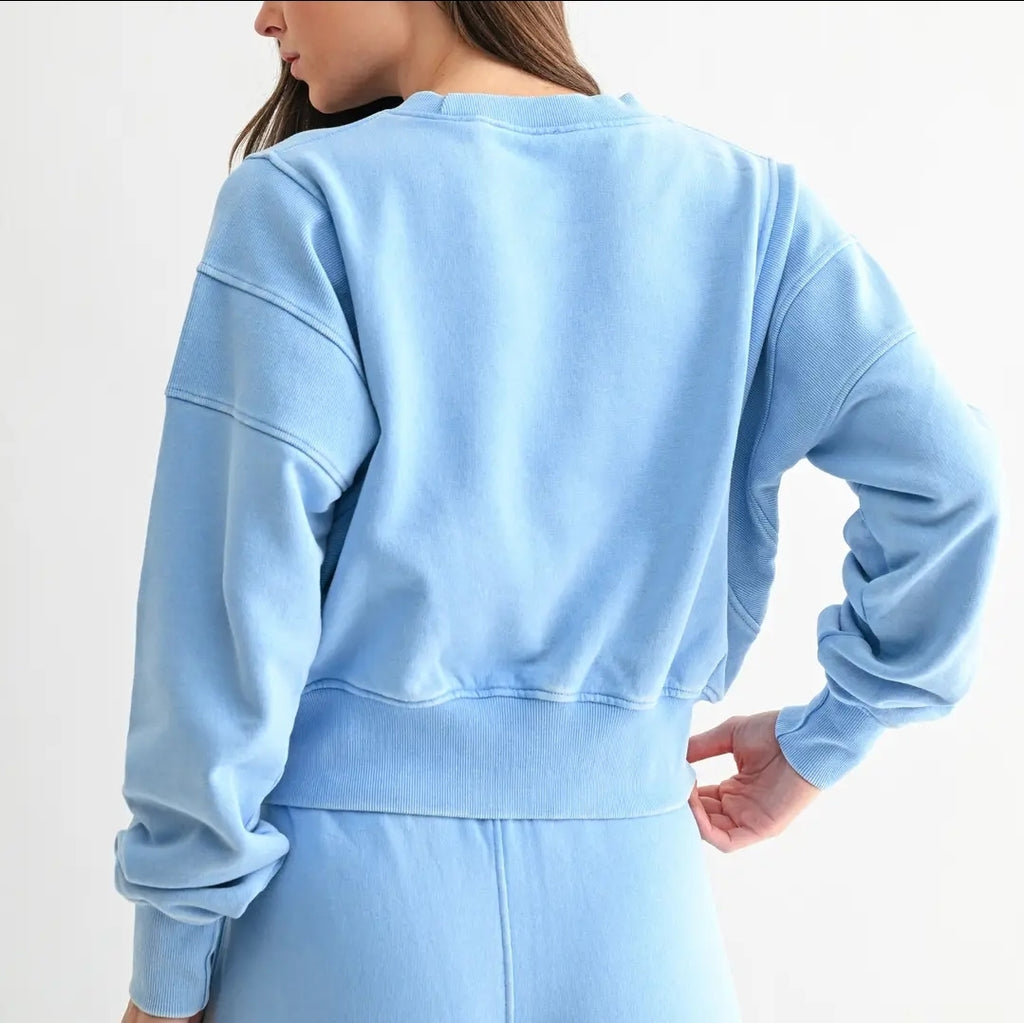 Mineral Wash Luxe Cropped Sweatshirt image 2