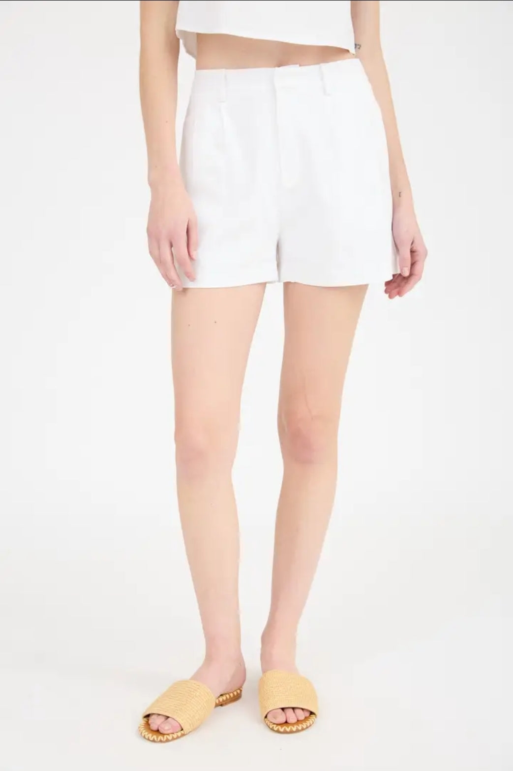 High Waist Front Pleat Shorts image 1