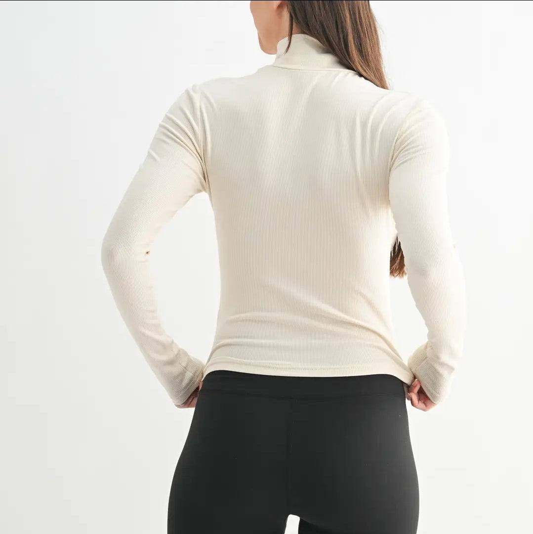 Micro Ribbed Long Sleeve Turtleneck image 5