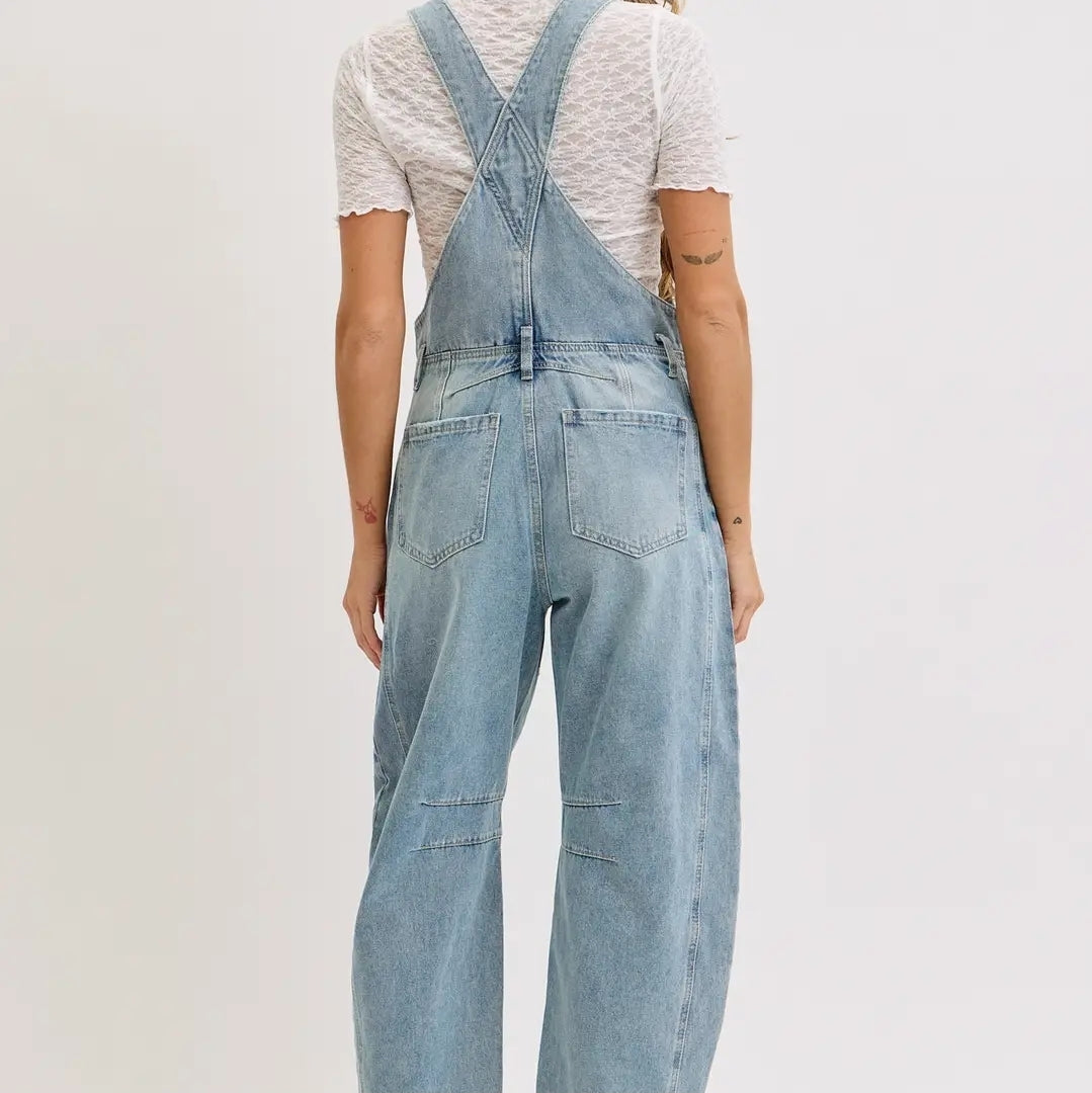 Barrel-Leg Denim Jumpsuit image 2