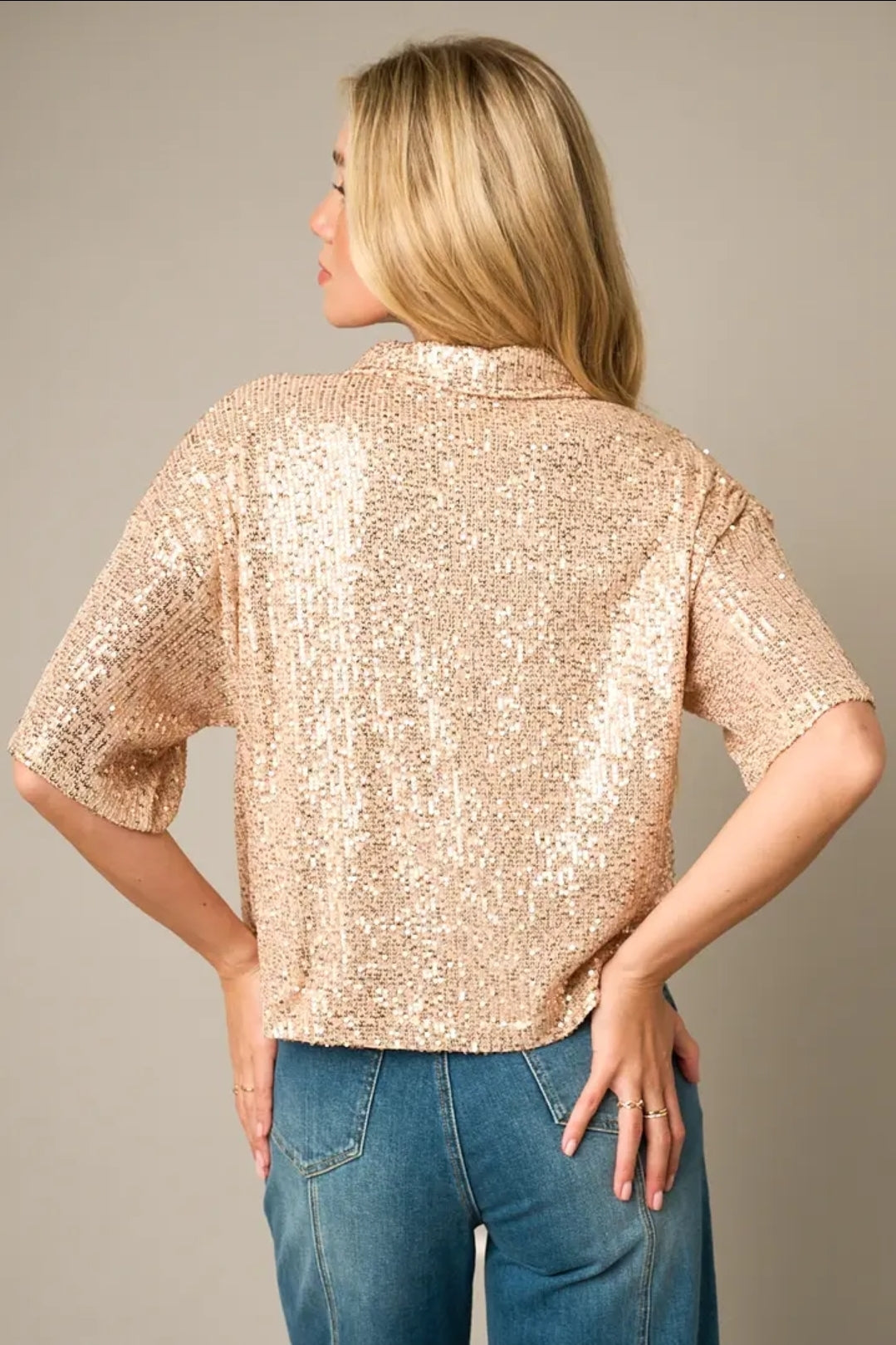 Sequin Short Sleeve Shirt image 5