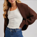 Cropped Chuncky Knit Sweater Shrug image 0