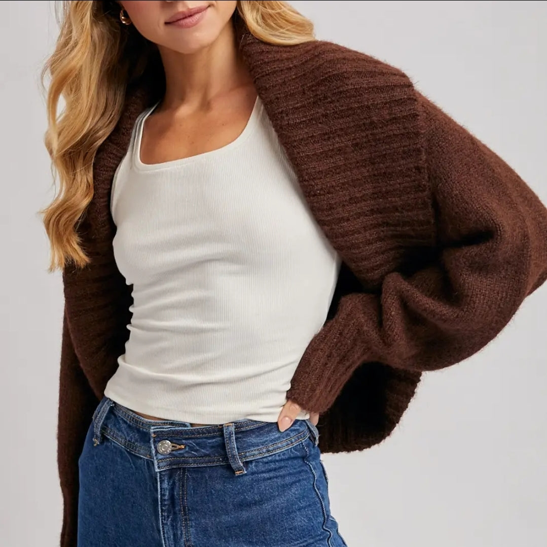 Cropped Chuncky Knit Sweater Shrug image 0