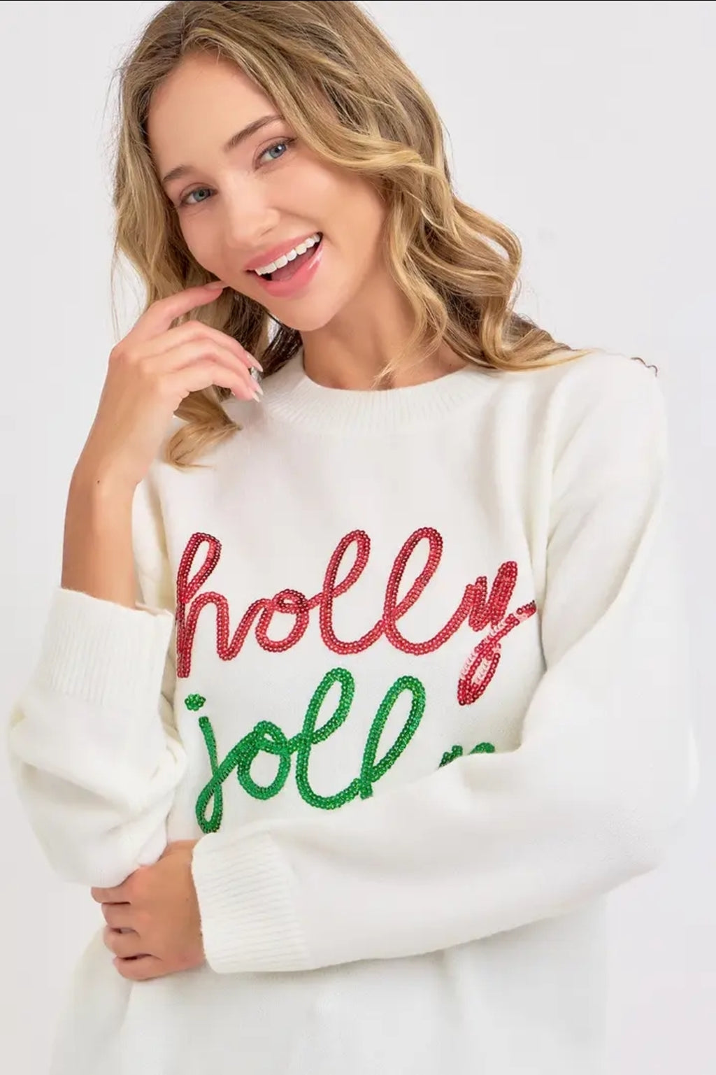 Holiday Christmas Sweater Holly Jolly image 1