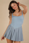 Pleated Skirt Activewear Dress w/ Under Shorts image 0