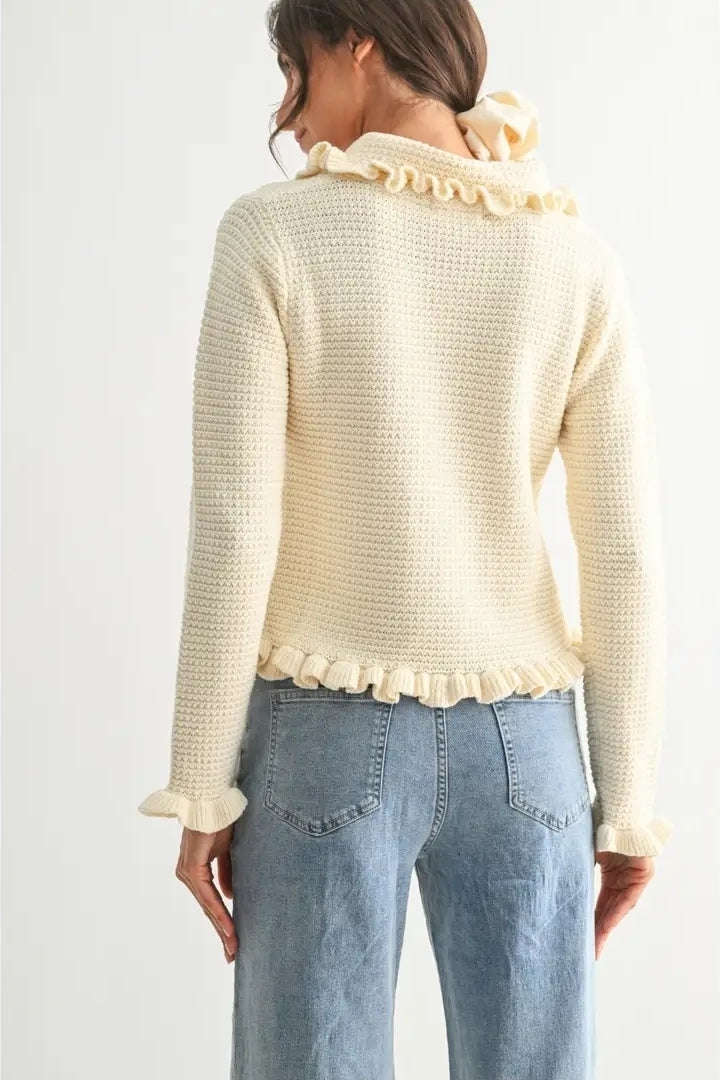 Ruffled Knit Cardigan image 2