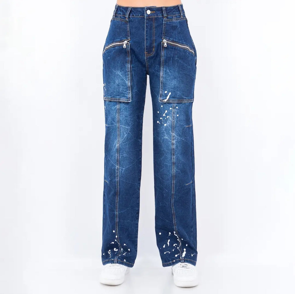 Paint Splashed Straight Fit Jeans image 1