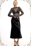 Dressy Satin Long Panel Silhouette Skirt image 0