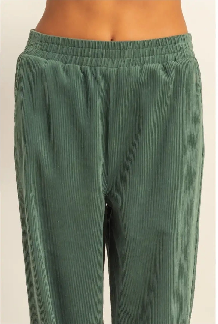 Corduroy High-Waisted Wide Leg Pants image 2