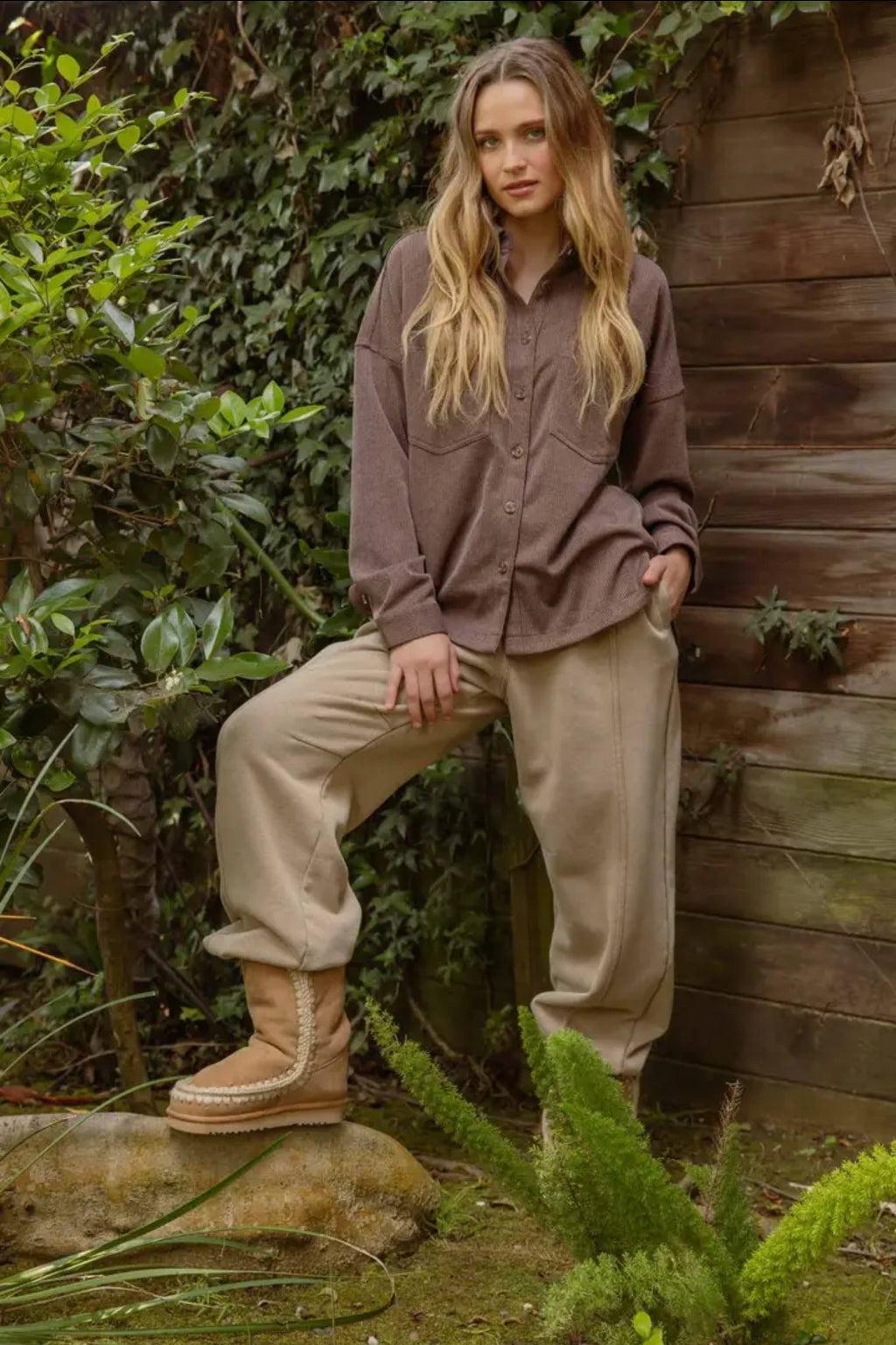 Oversized Pinstripe Collared Button Down Shacket image 0