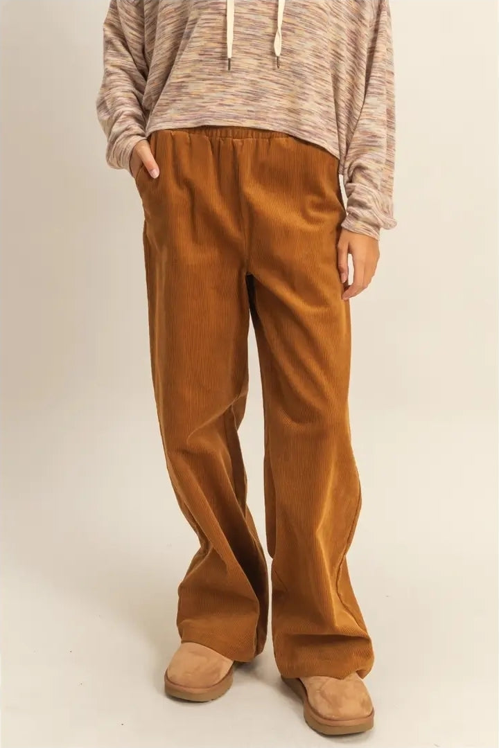 Corduroy High-Waisted Wide Leg Pants image 7