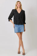 Eyelet Puff Sleeve Top image 0