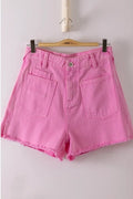 VERY Jean Button Tab Detail Washed Denim Shorts