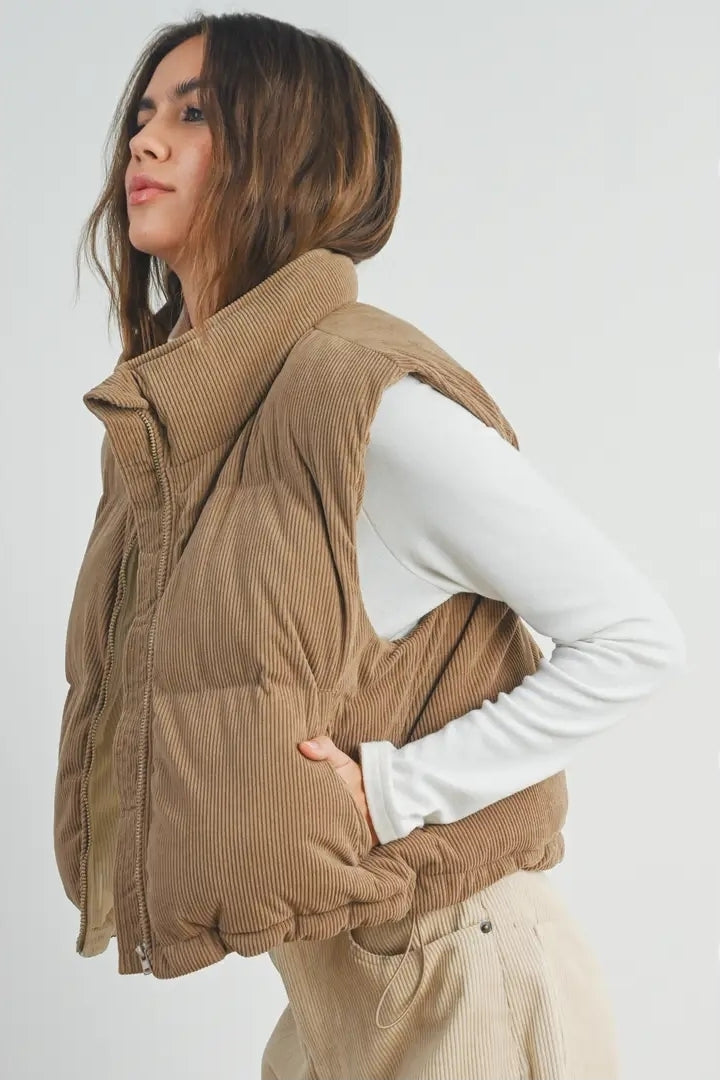 Corduroy Puffer Vest image 3