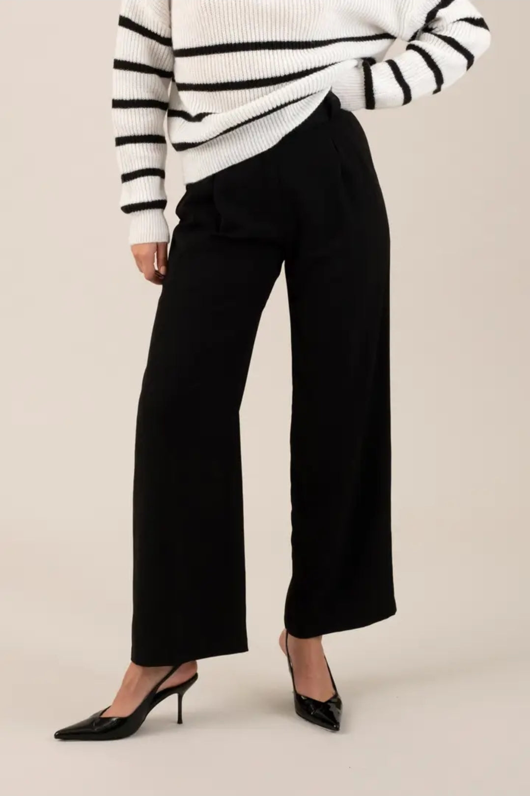 High Waist Wide Leg Pleated Dress Pants image 2