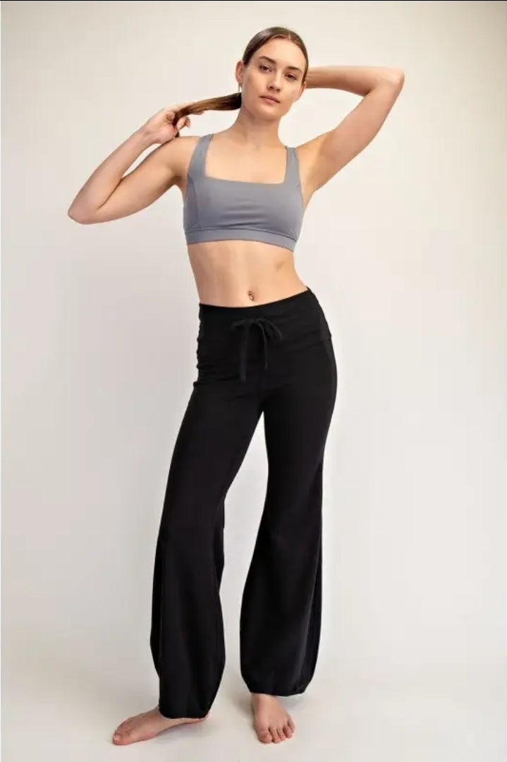 Standard Fit Cotton Lycra Bubbled Flare Pants image 2
