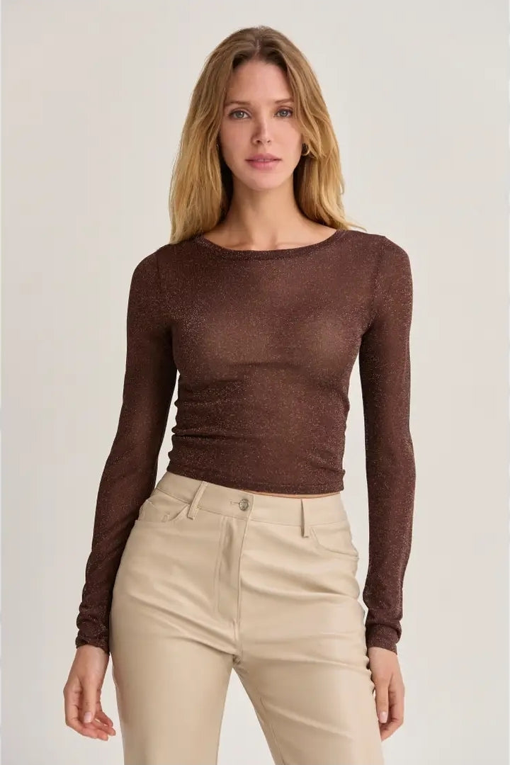 Eliana Lurex Sheer Top image 0