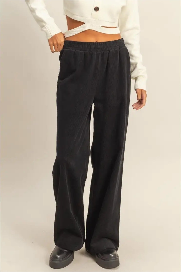 Corduroy High-Waisted Wide Leg Pants image 4