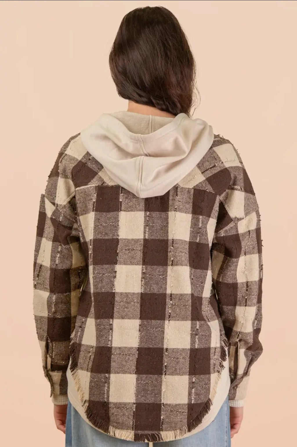 Oversized Flannel Hooded Button Down Jacket image 5