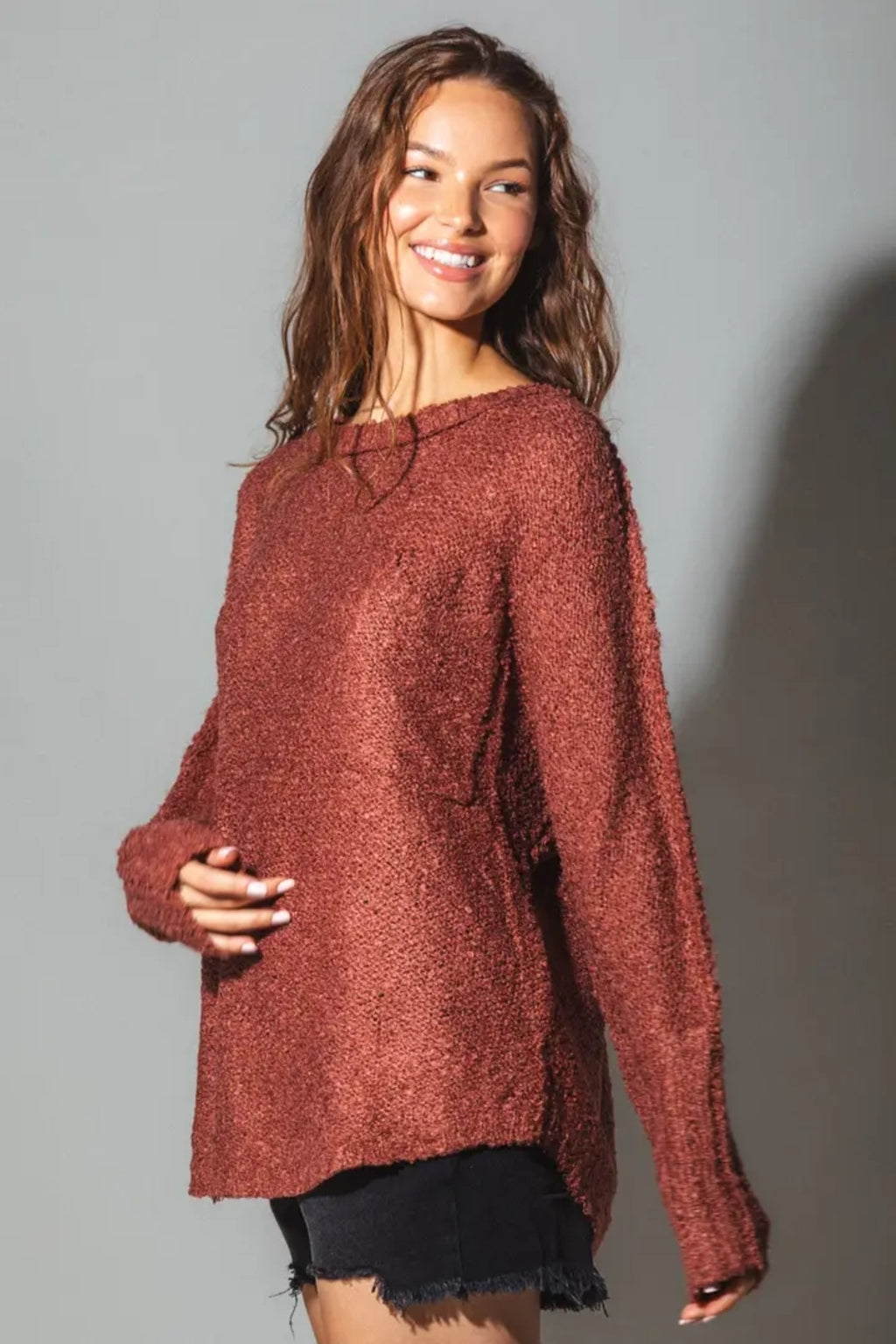 Dolman sleeve oversized cozy sweater  image 1