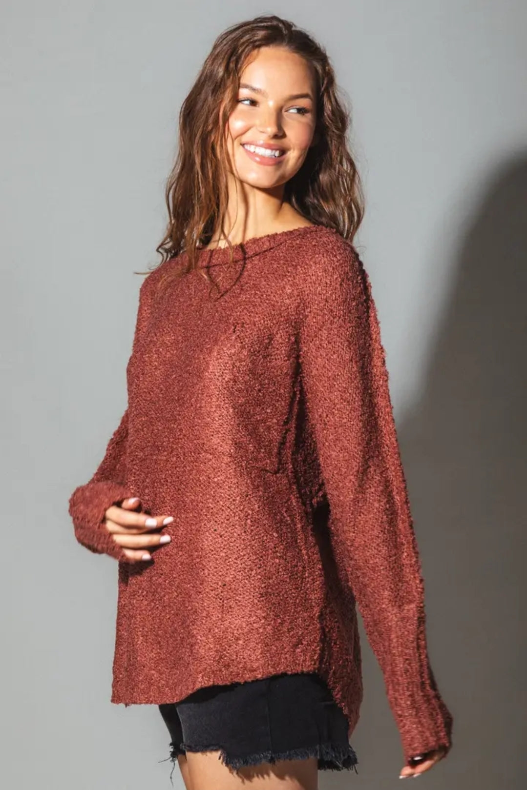 Dolman sleeve oversized cozy sweater  image 1