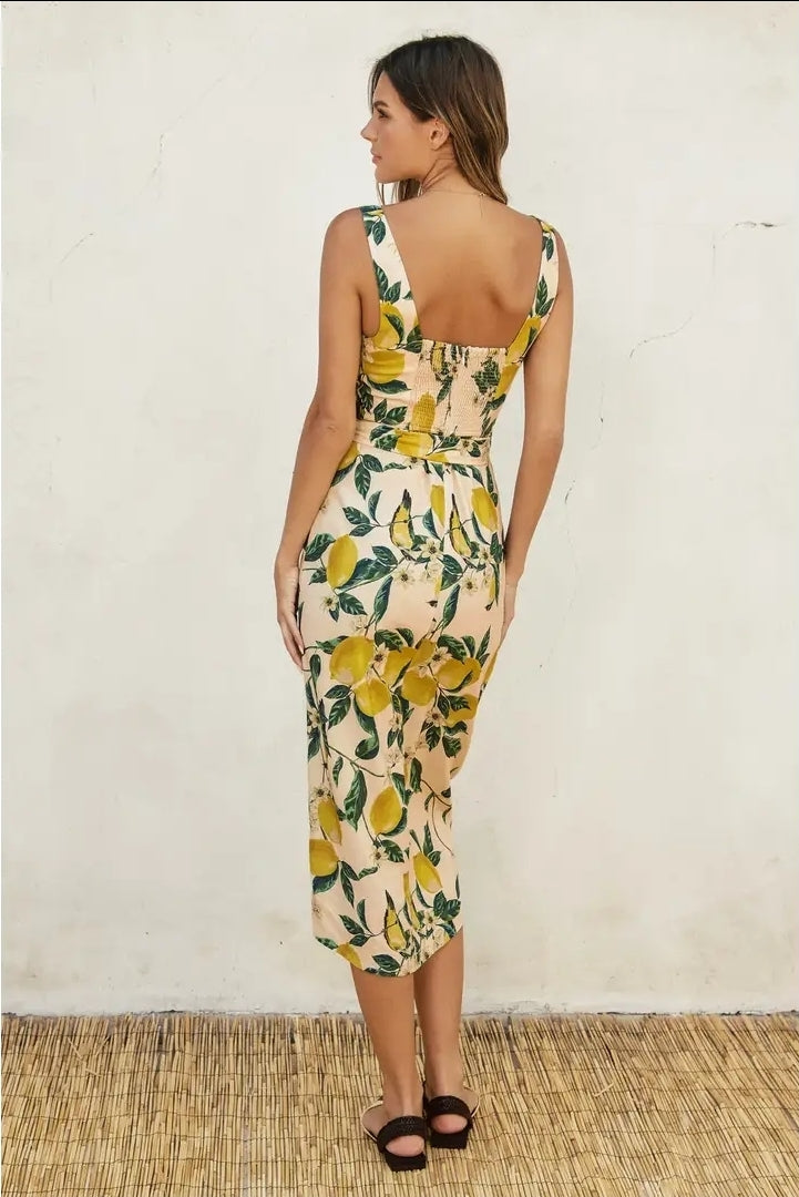 Vintage Lemonade Tulip Hem Midi Wrap Dress image 3