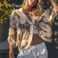 Oversized Paisley Crochet Knit Cardigan image 0