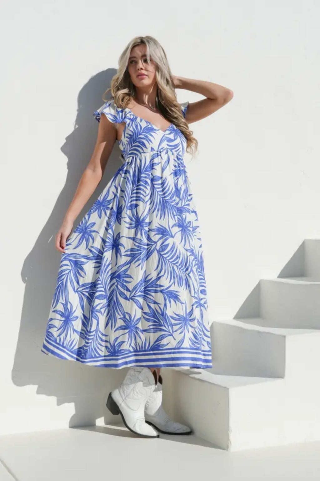 Tropical Printed Midi Summer Boho Dress image 2