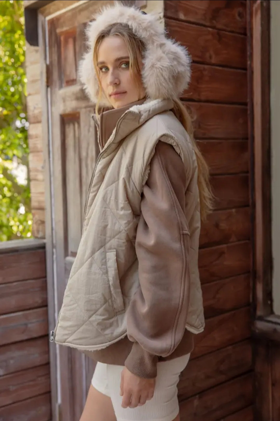 Quilted Zip Up Fleece Lined Puffer Vest image 7