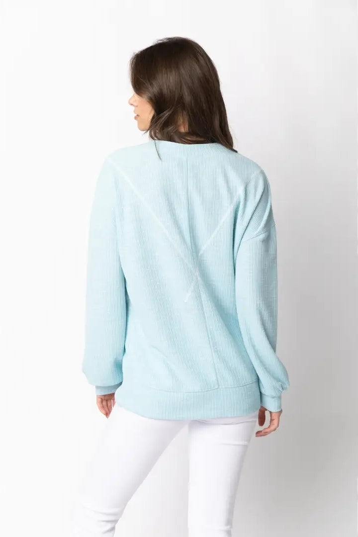 Ribbed Knit V Stitch Top image 9