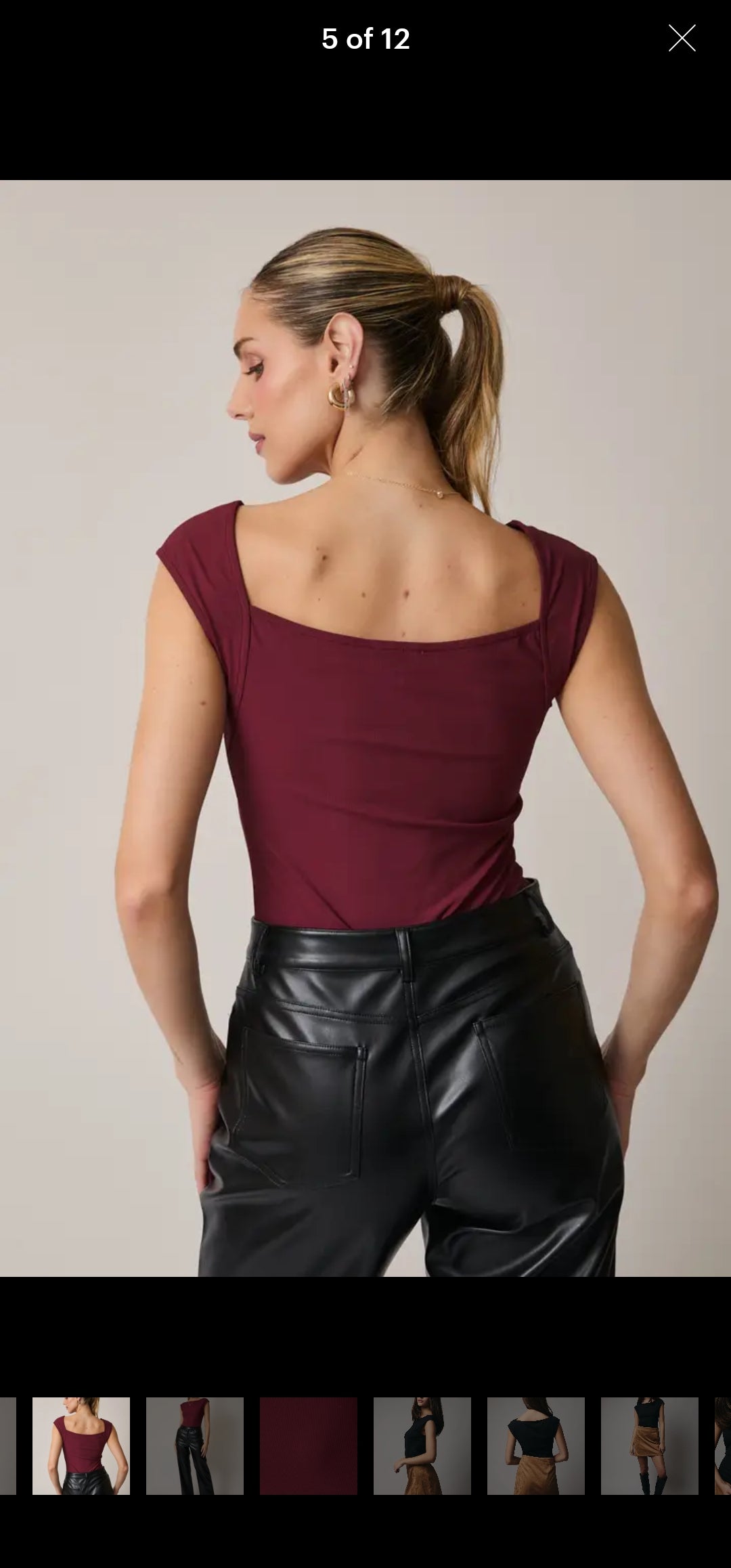 Boat Neck Sleeveless Open Back Bodysuit image 2