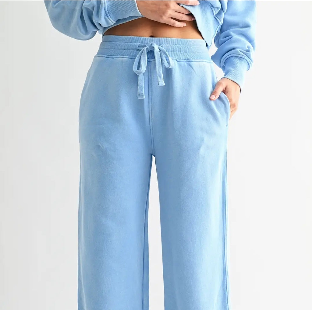 Mineral Wash Luxe Wide-Leg Sweatpants image 0