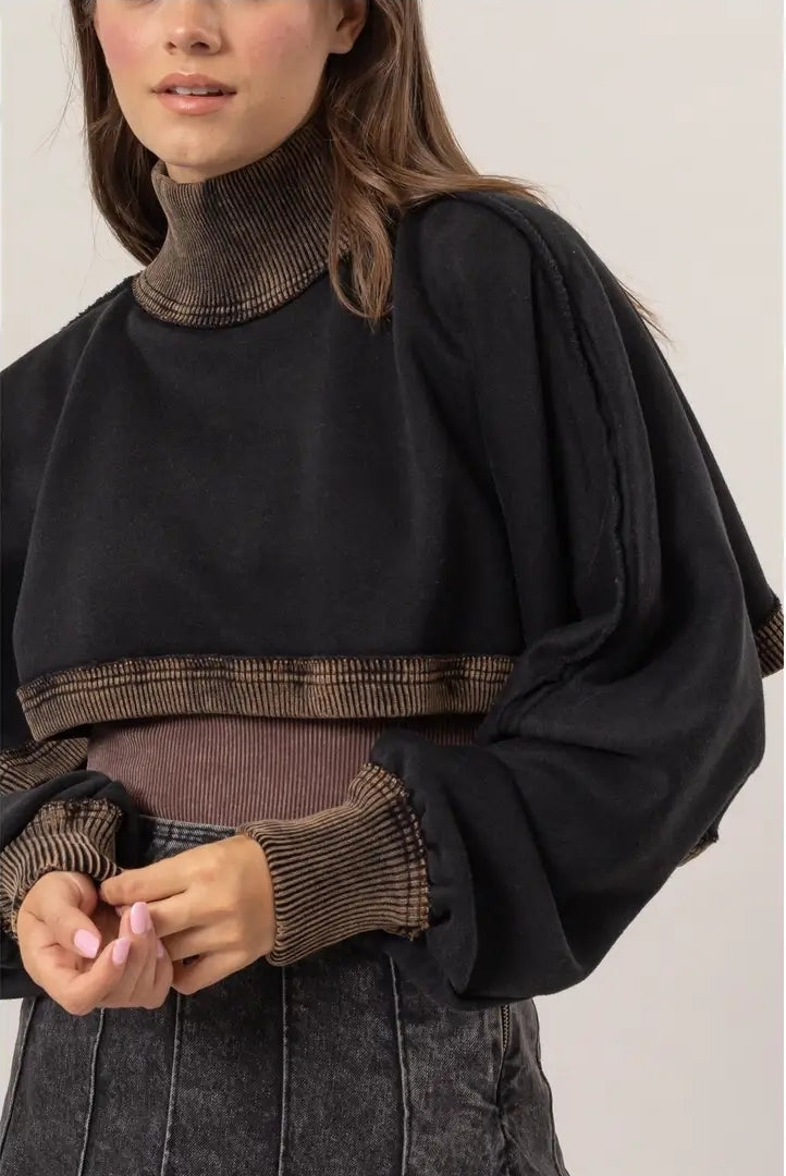 Cropped Turtleneck Sweater image 1