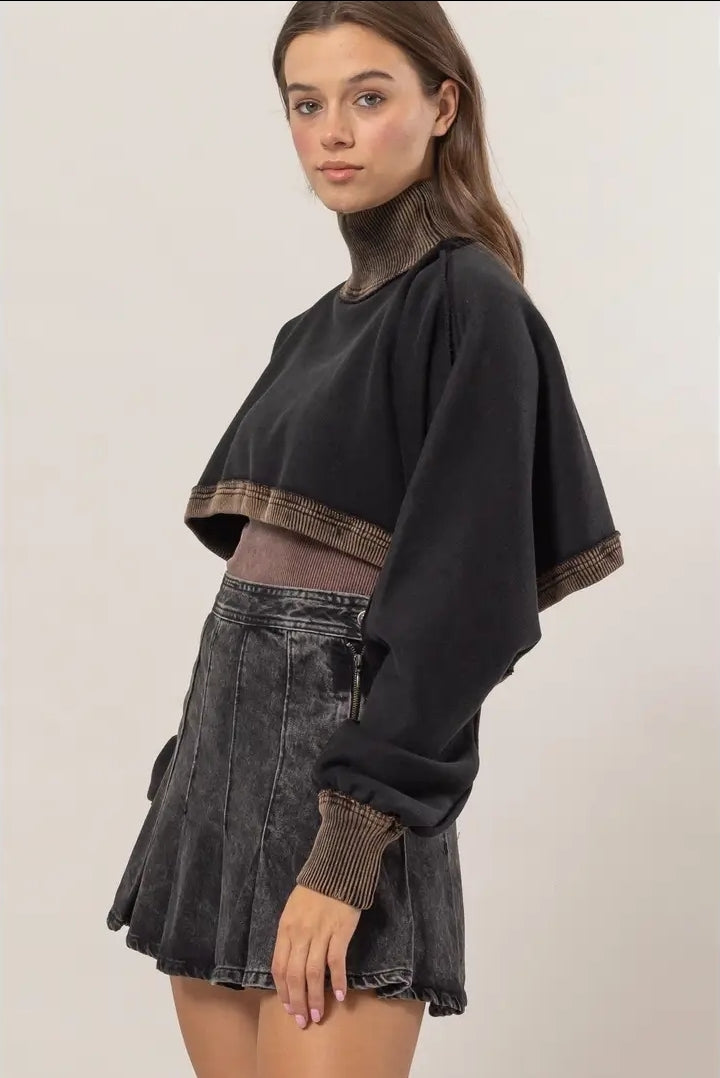 Cropped Turtleneck Sweater image 2