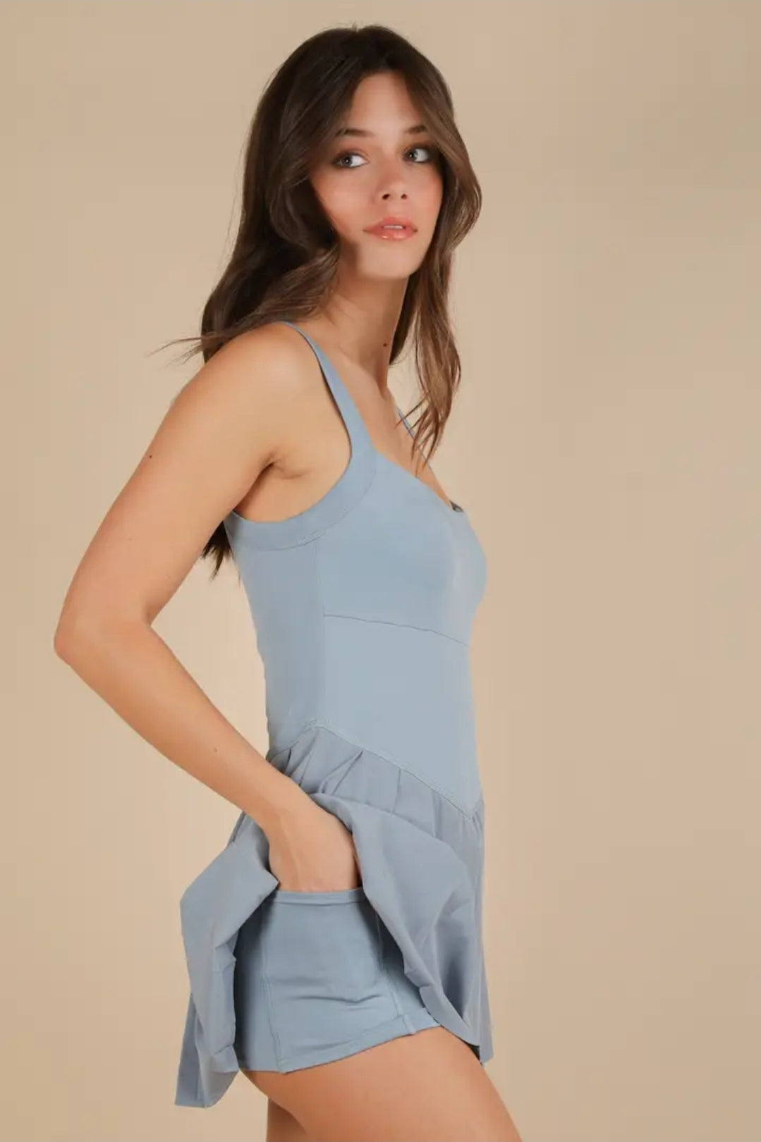 Pleated Skirt Activewear Dress w/ Under Shorts image 4